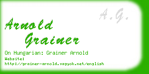 arnold grainer business card